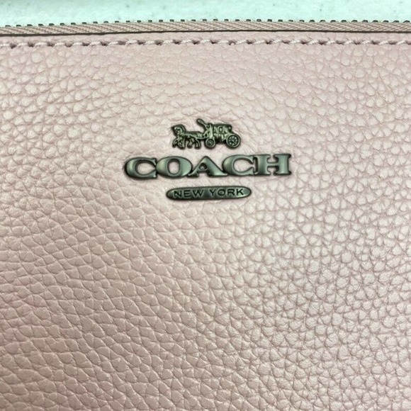 Coach Polished Pebble Leather Small Wristlet Pink - Picture 8 of 9